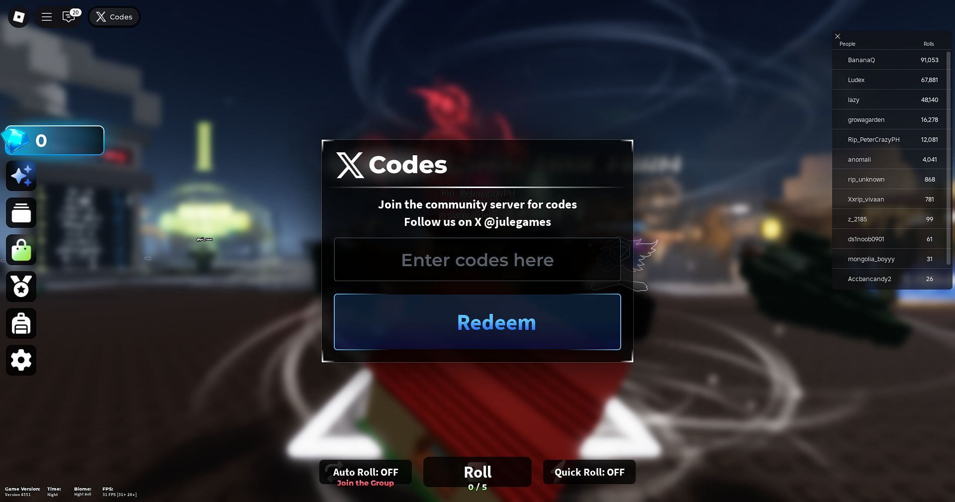 Redeem the code here (Image via Roblox)